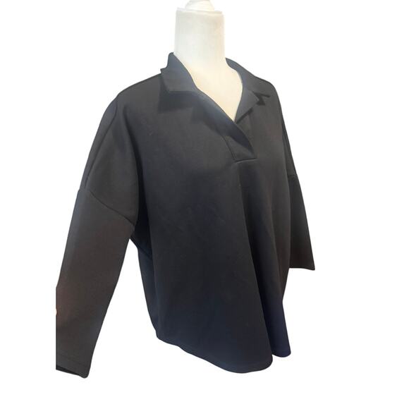 Pomander Place Oversized Collared Pullover Top – Black – XS/S - Picture 5 of 8